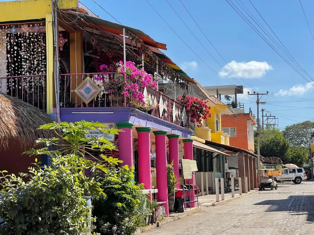 Low-rise houses and leafy streets in Lo de Marcos town