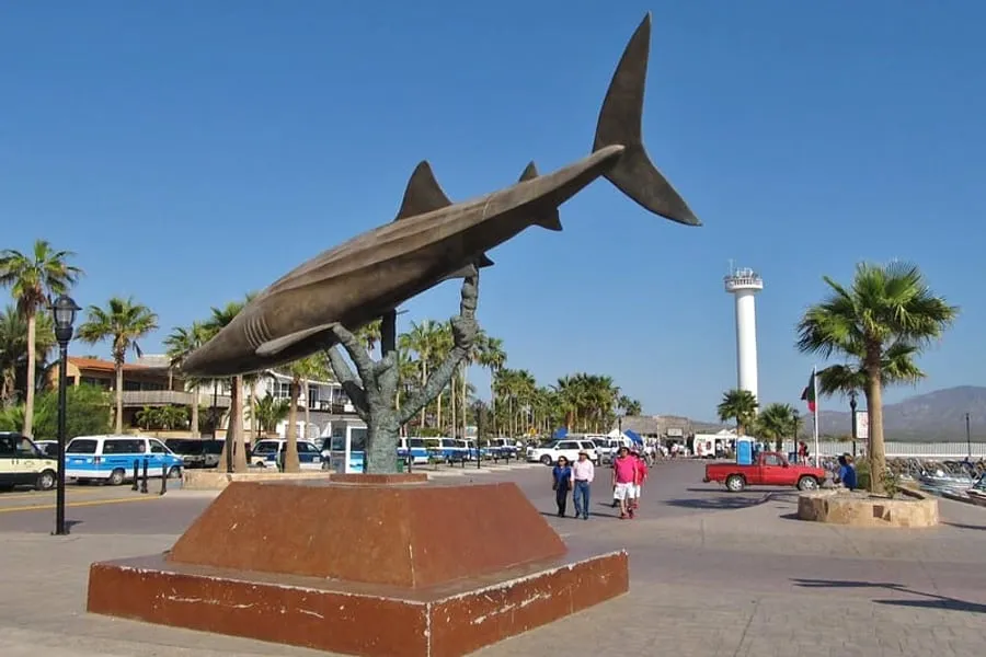 Loreto waterfront for comparing quiet April Baja travel with La Paz and Los Cabos