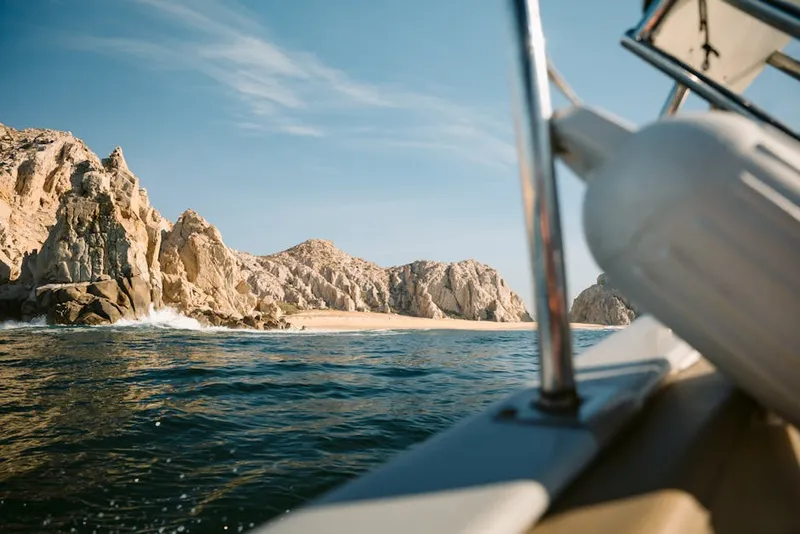 Sport-fishing boat off Los Cabos during a July trip