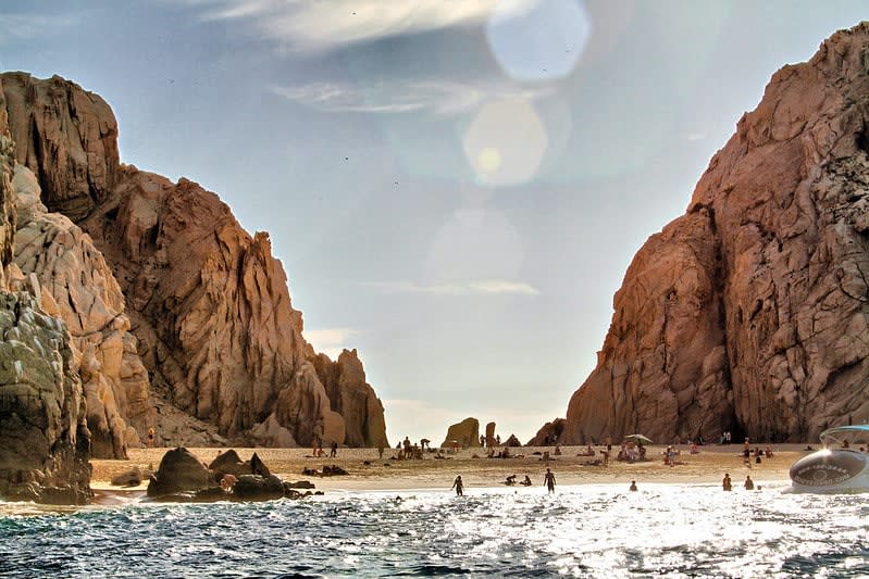 Lover's Beach at Land's End Cabo San Lucas — accessible only by boat from the marina