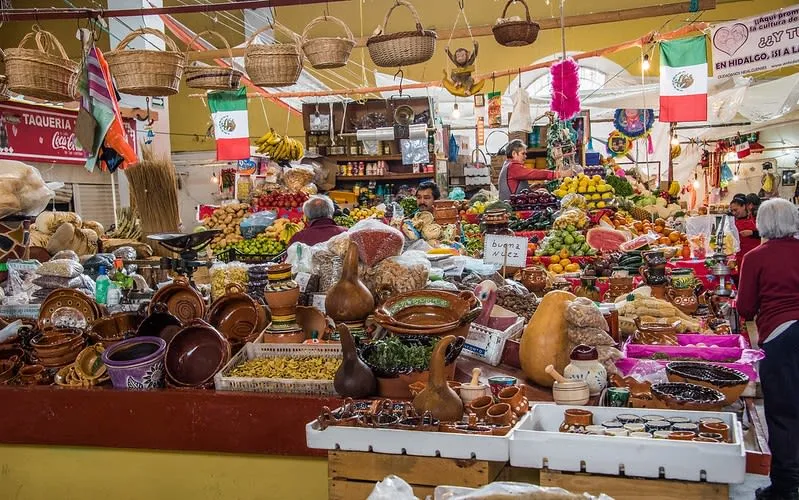 Silver jewelry and handmade crafts displayed in a local market stall