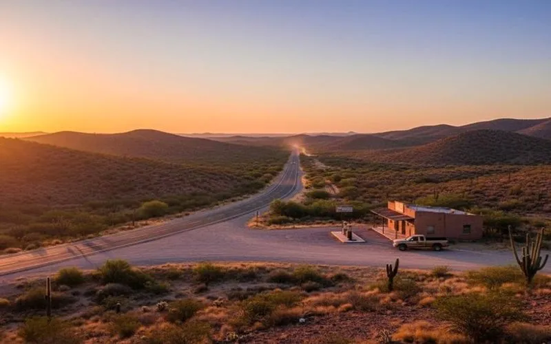 Evening light over Matehuala after a hot July travel day