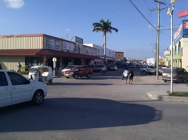 Belize Free Zone storefronts near the Mexico border