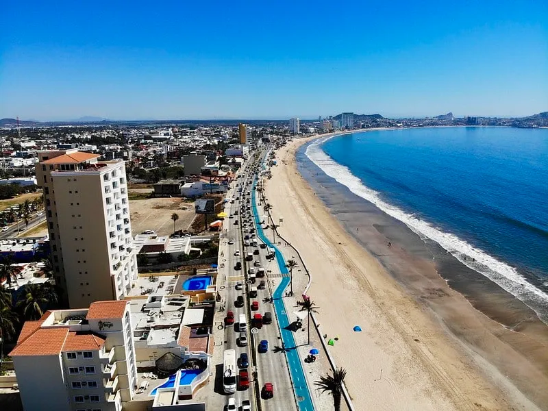 Mazatlán beach in April with sunny Pacific coast swimming conditions