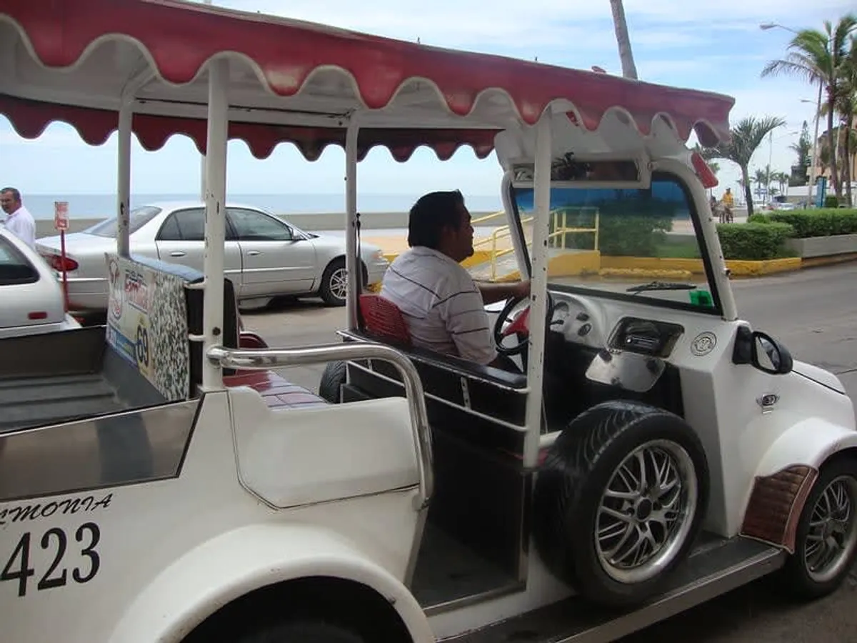 A pulmonía in Mazatlán, the city's open-air taxi that many visitors use inside the tourist zone