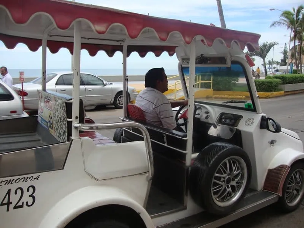 Mazatlán pulmonia open-air taxi on the seafront malecon Sinaloa Mexico