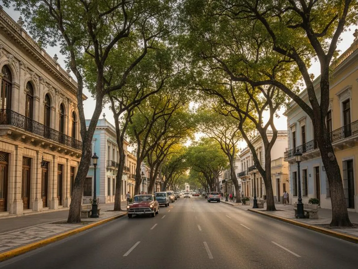 Mérida's Paseo de Montejo — the wide tree-lined boulevard with colonial mansions dating from the henequén boom of the 19th century