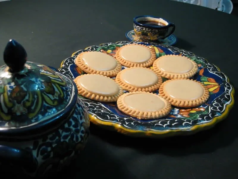 Puebla tortitas de Santa Clara cookies with pepita icing
