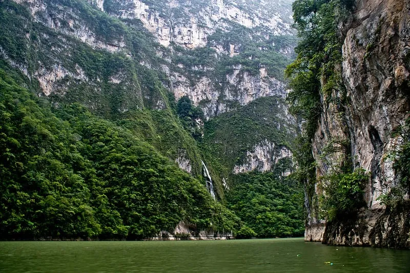 Steep walls of Sumidero Canyon in Chiapas