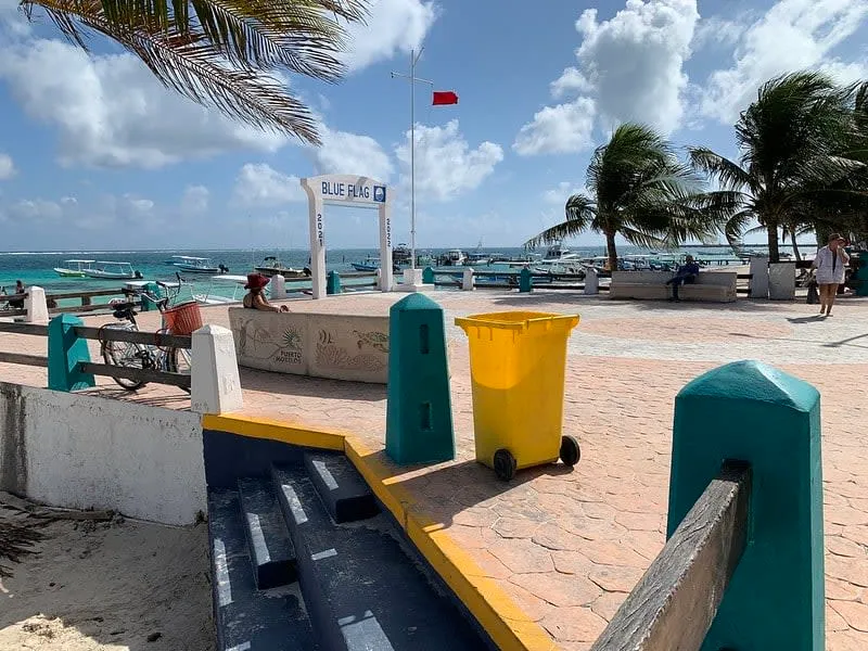 Puerto Morelos pier and reef-protected water on the Riviera Maya coast