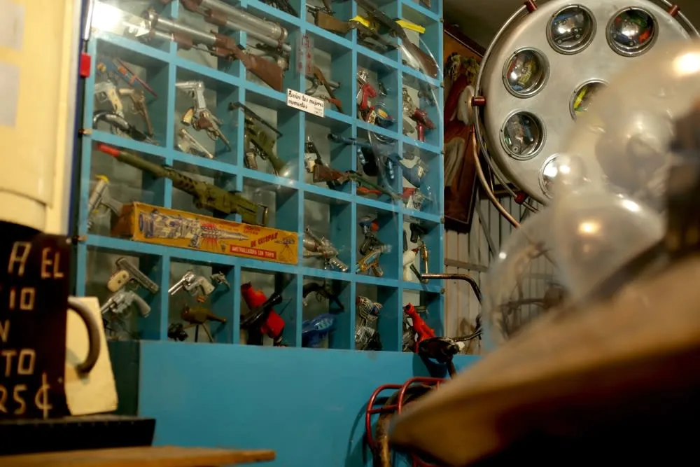 Mexico Antique Toy Museum shelves filled with vintage toys and figurines