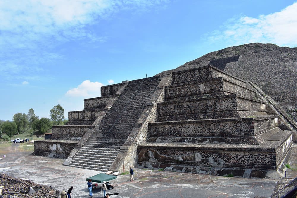 Pyramid of the Moon at Teotihuacan viewed from the Avenue of the Dead, reopened for climbing in May 2025 after a five-year closure