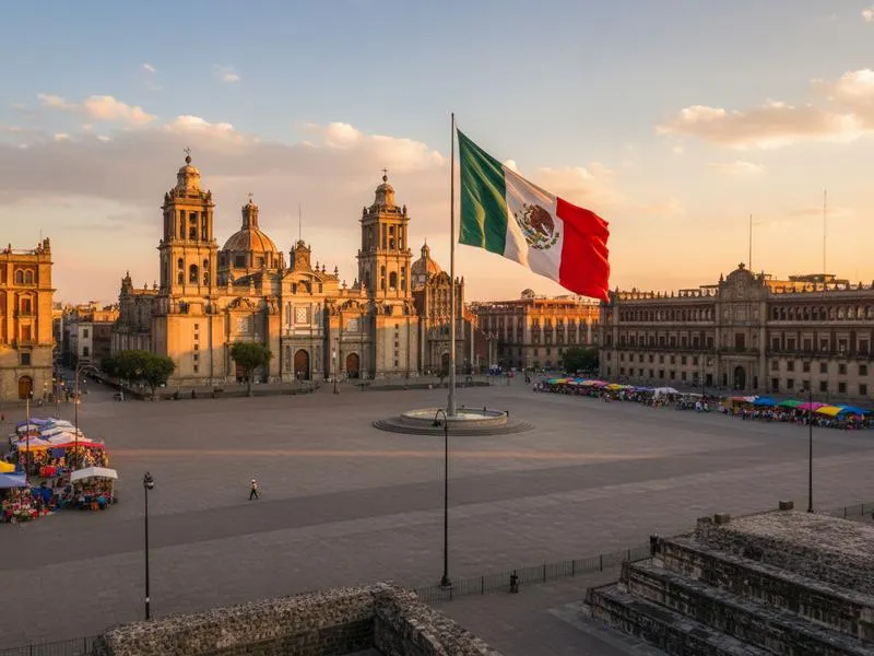 Mexico City historic center during December holiday travel planning