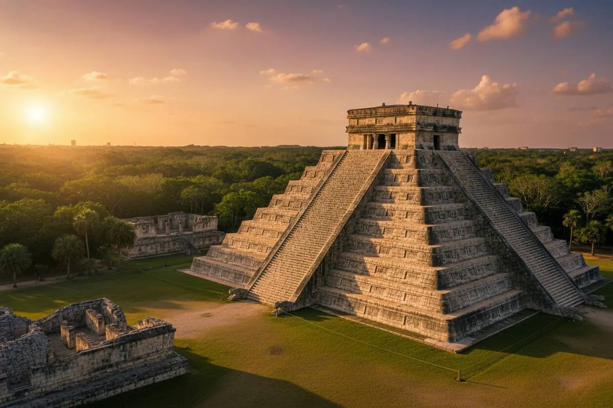 El Castillo pyramid at Chichen Itza in the Yucatan — accessible from Mérida in 90 minutes during Holy Week 2026