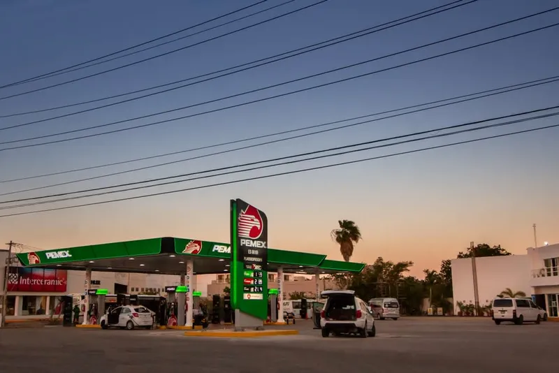 Mountain road through dramatic Mexican landscape with steep canyon walls