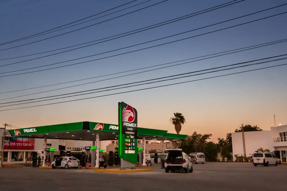 Mexican PEMEX gas station on a rural highway in Sonora — fill up whenever you see one in remote areas