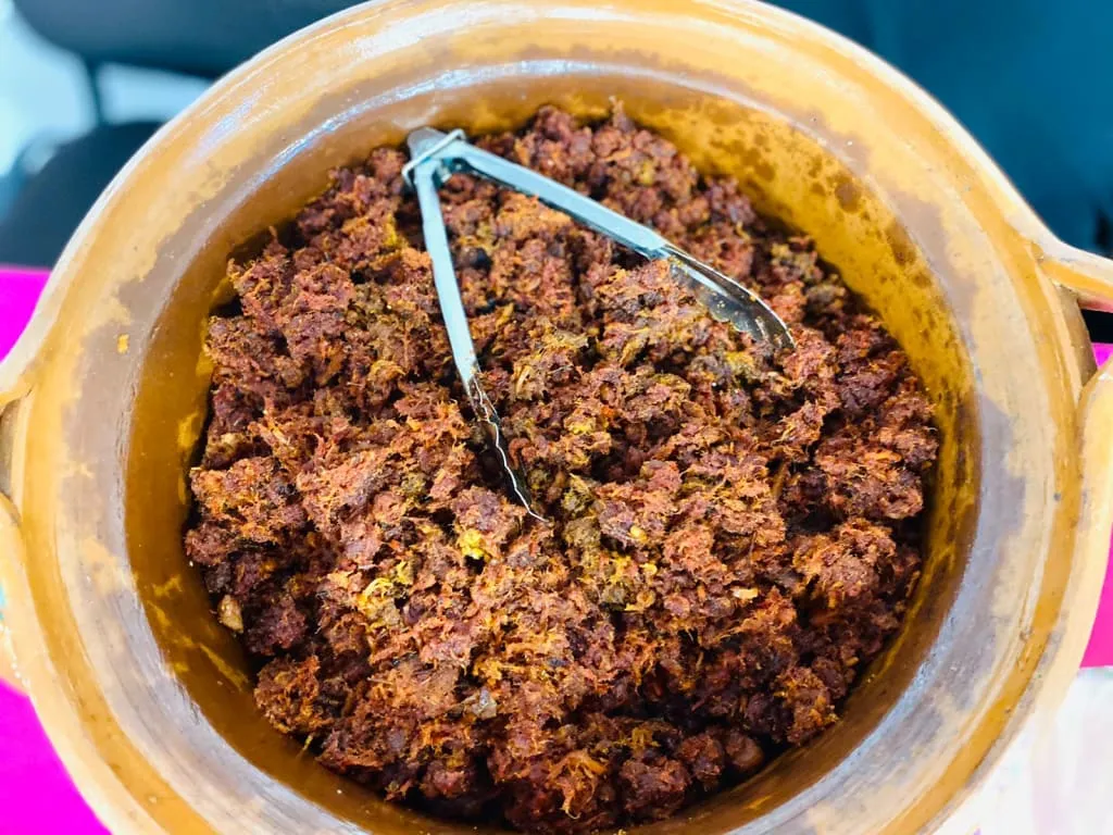 Plate of shredded chilorio pork, Mocorito’s signature dish