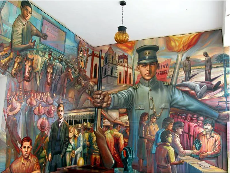 Ernesto Rios mural inside Mocorito Municipal Palace