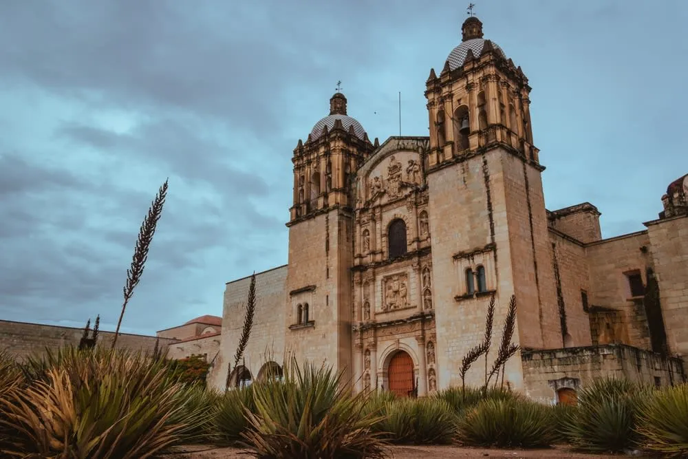 Santo Domingo church and colonial stone streets in Oaxaca City