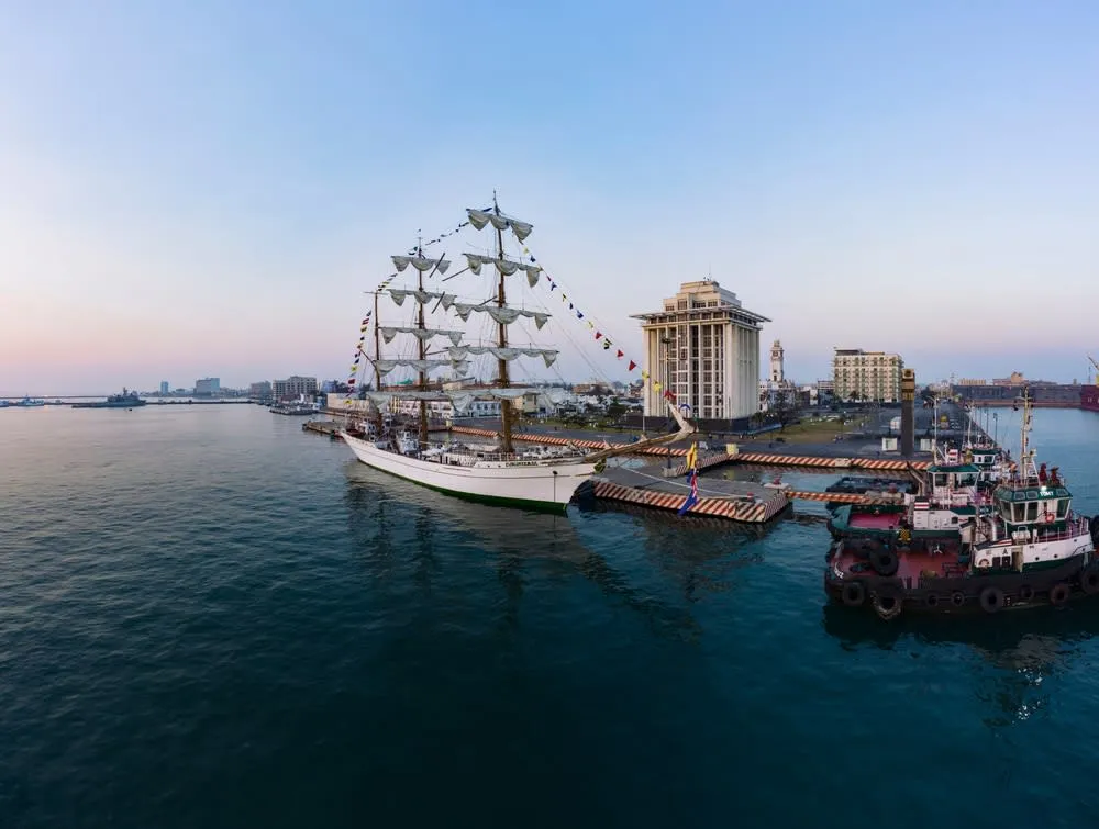 Veracruz harborfront and colonial buildings by the Gulf of Mexico