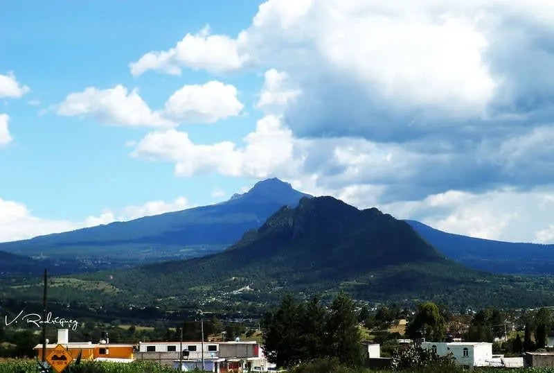Forested slopes on La Malinche volcano between Tlaxcala and Puebla.