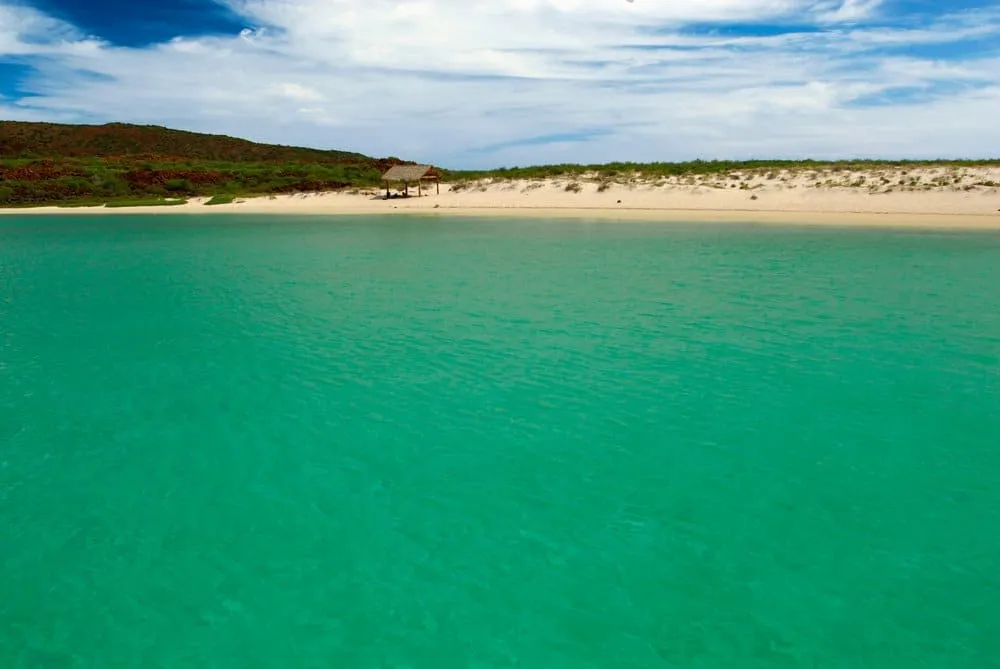 Coronado Island pristine beach and turquoise water near Loreto, Baja California Sur Mexico