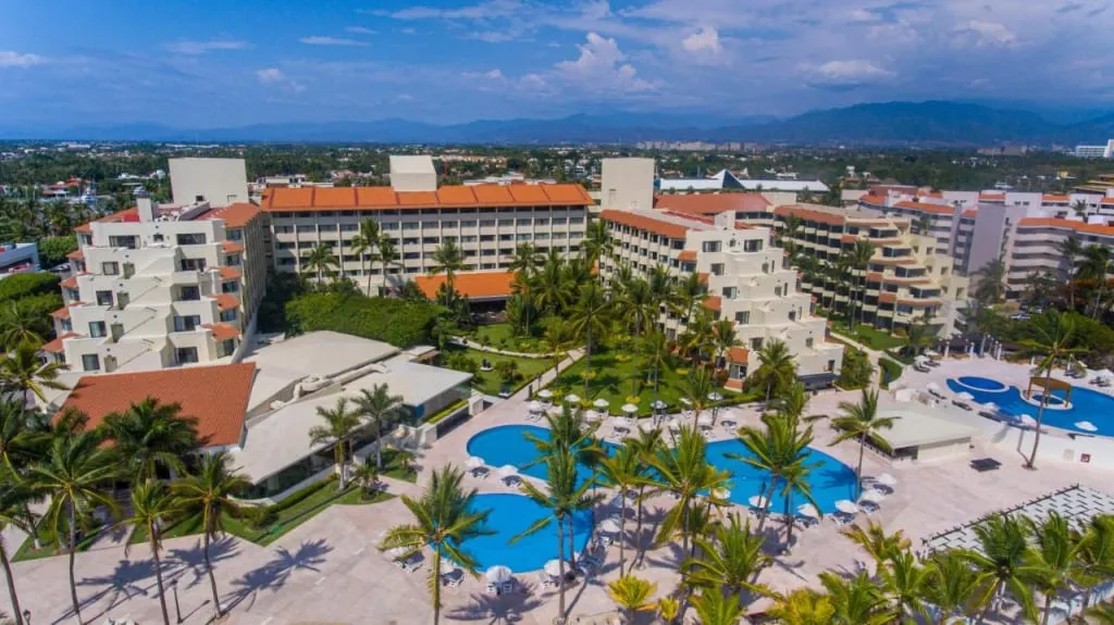 Occidental Grand Nuevo Vallarta resort gardens and oceanfront pool deck