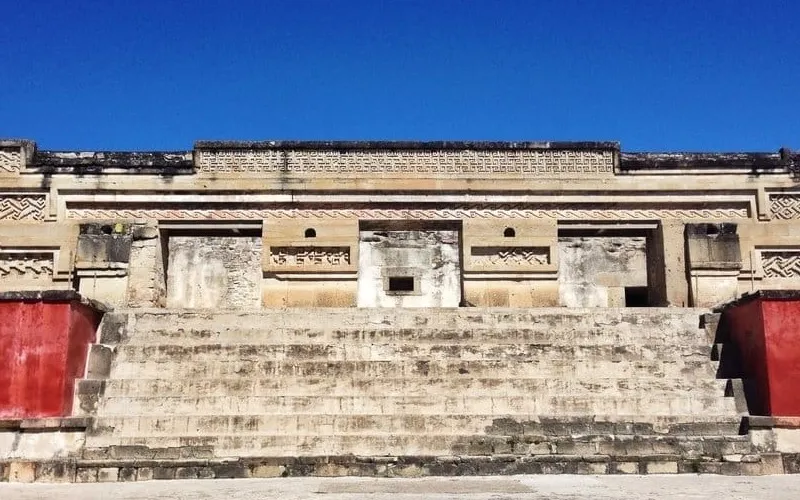 Colorful Oaxaca City street after an August rainy-season shower