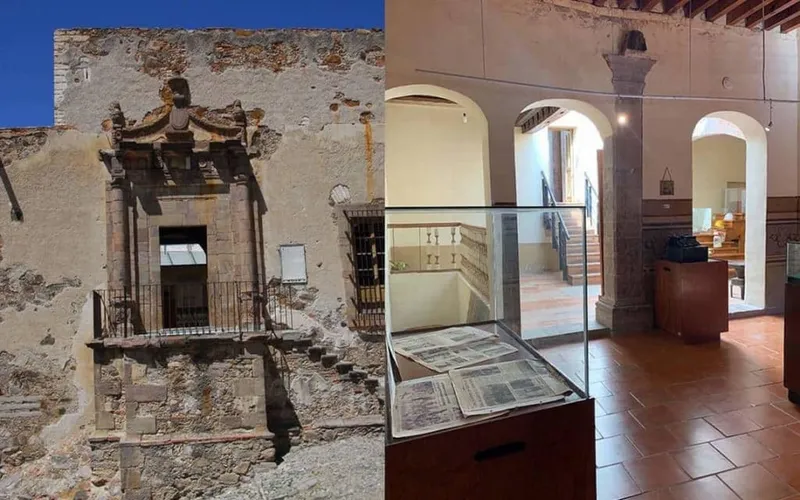 Old mint building in Real de Catorce for August hotel and walking-route planning