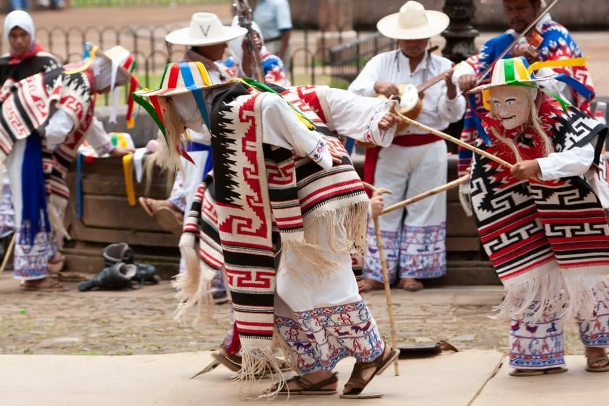 Traditional Purépecha dance performance during festivals in Pátzcuaro, Michoacán