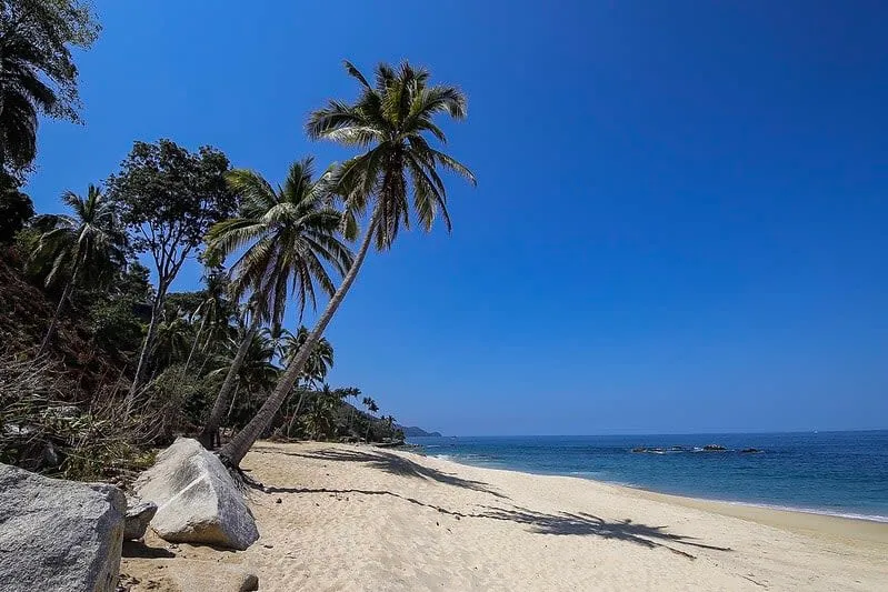 Small Playa Caballo cove with soft sand south of Puerto Vallarta