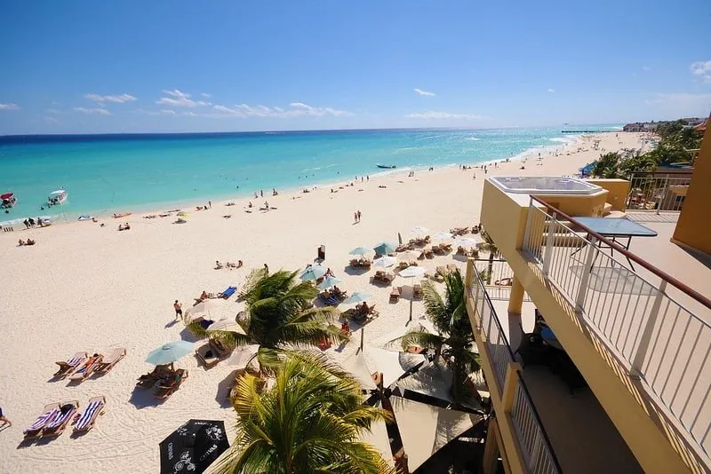 Playa del Carmen beach in November as a practical alternative base near Akumal