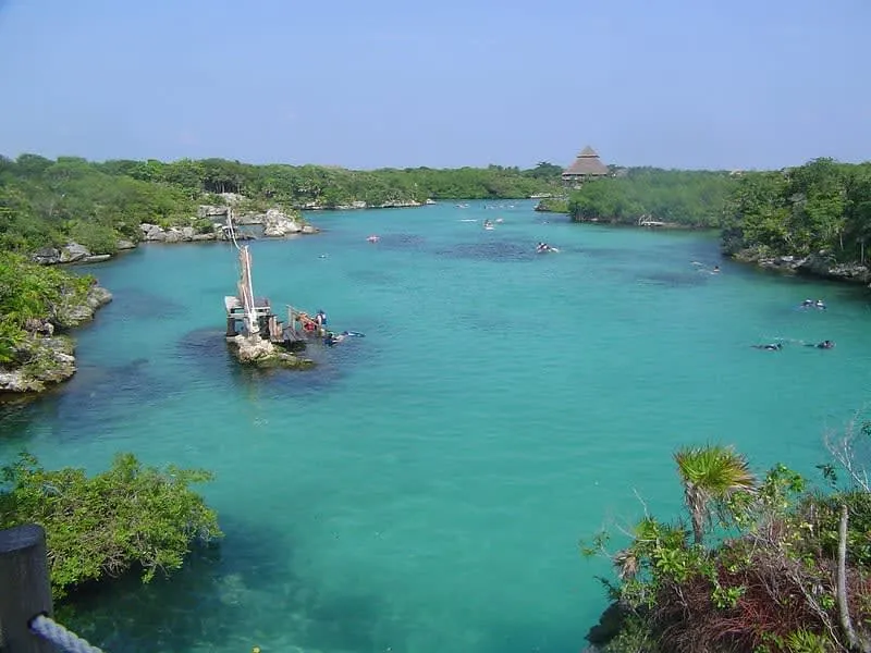 Snorkeling lagoon and tropical paths at Xel-Ha park
