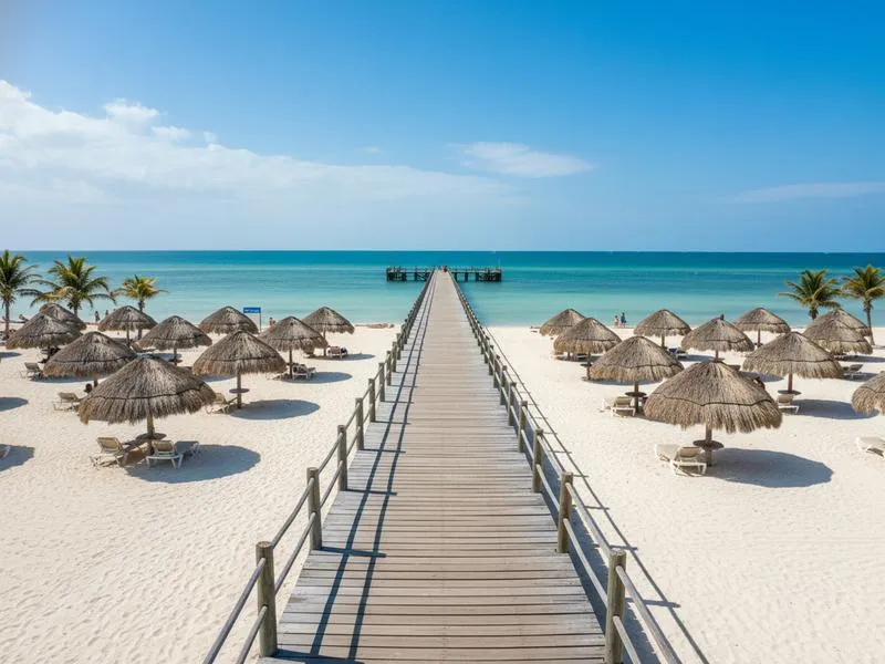 Progreso beach near Mérida as a hot April day trip
