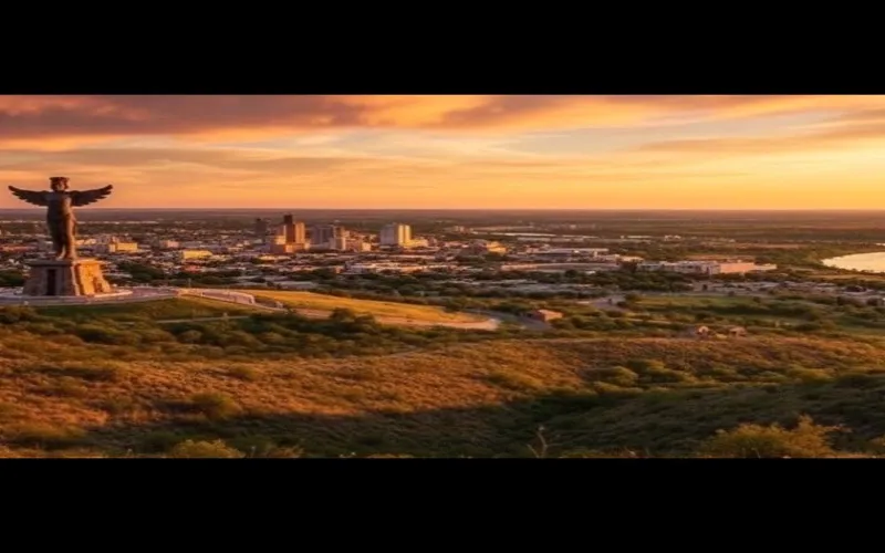 Reynosa border roads and city skyline during April travel season in Tamaulipas