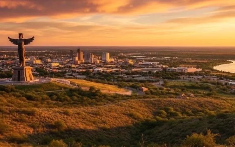 Reynosa border roads and city skyline during March travel season in Tamaulipas