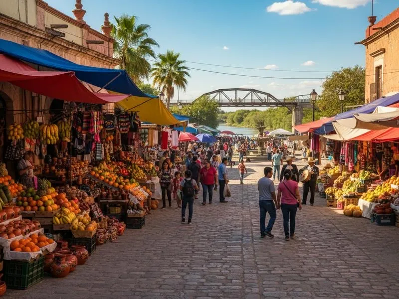 Hot Reynosa street with parked cars and late rainy-season September light