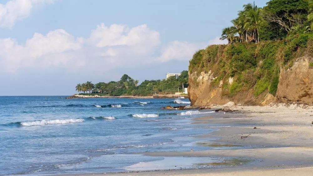 Punta Mita headland with resort beach and Pacific waves