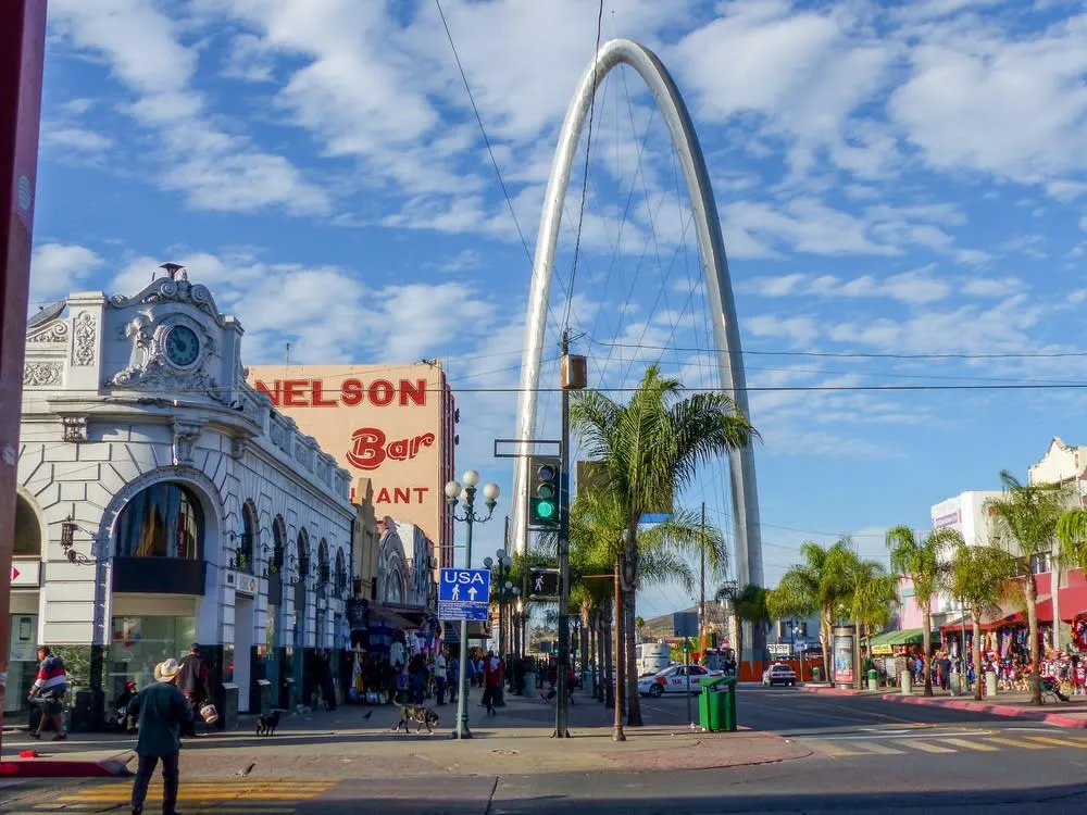 Tijuana skyline and city streets north of Rosarito