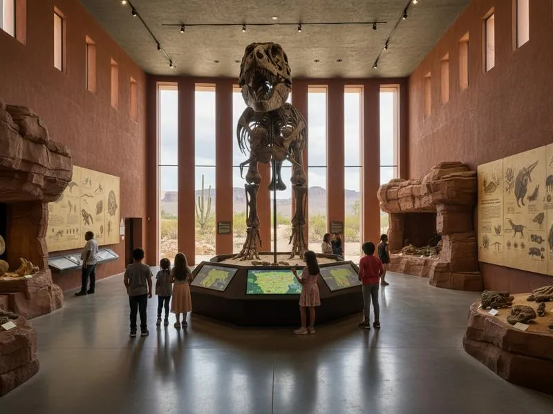 Desert Museum interior with fossil displays and regional desert exhibits