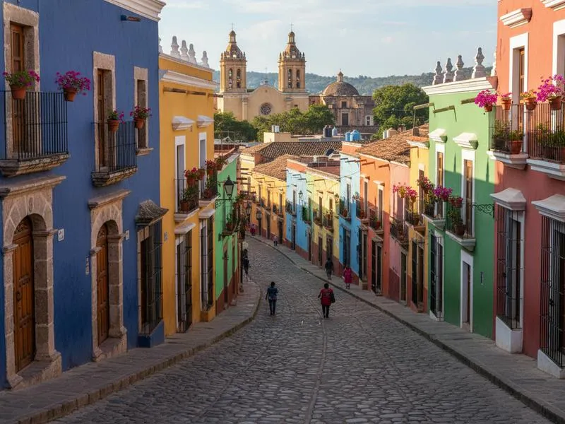 Colonial courtyard in San Cristóbal de las Casas with plants and traditional architecture