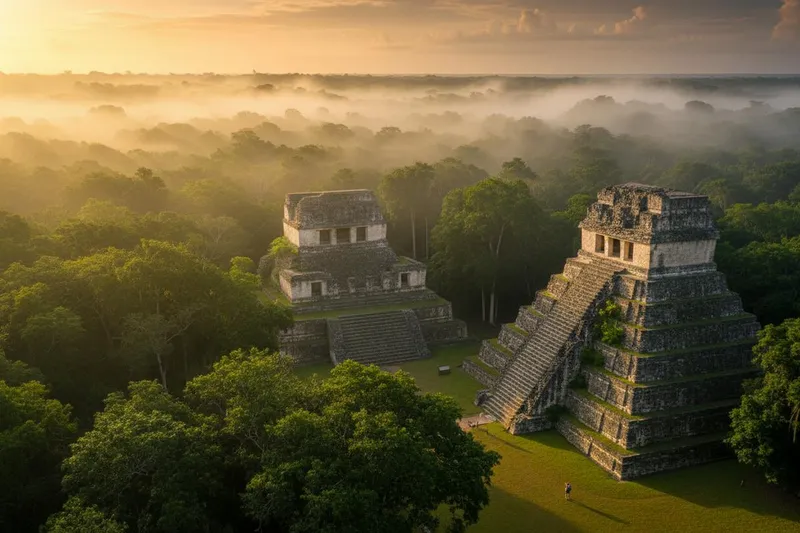 Colorful colonial streets of San Cristobal de las Casas in the Chiapas highlands with mountain backdrop