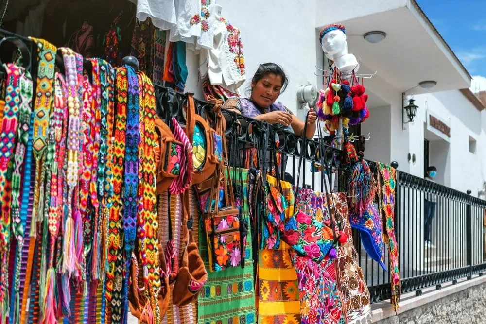 Handmade Chiapas souvenirs at a San Cristobal market