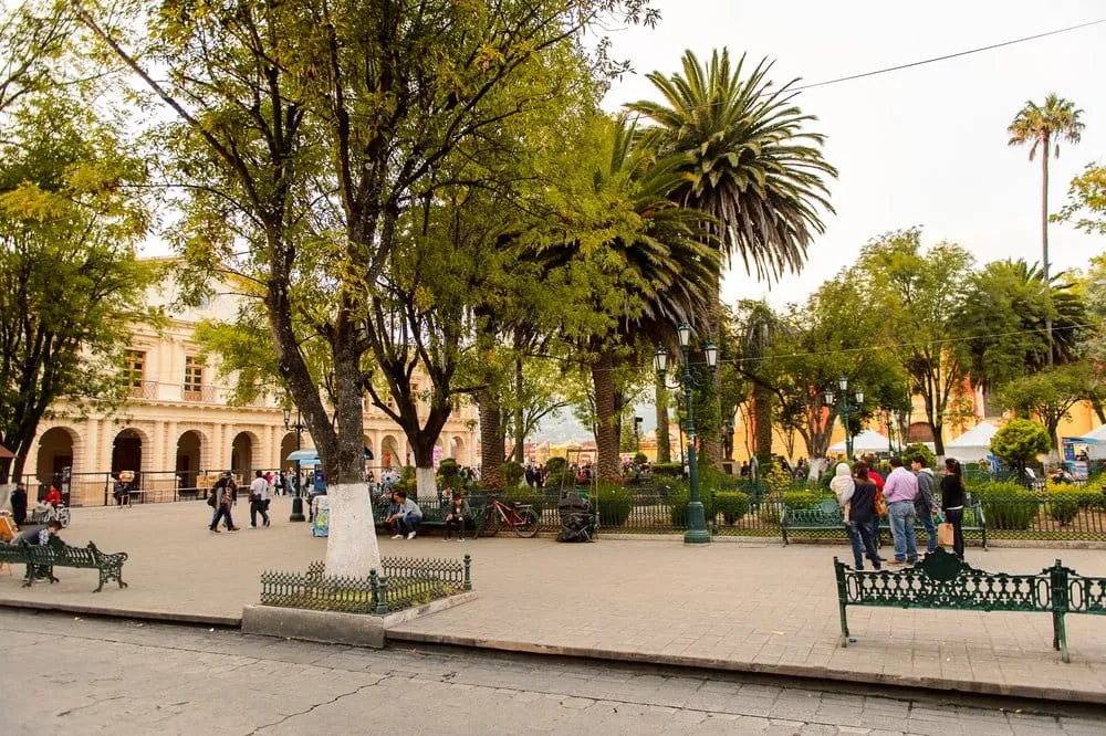 Arco del Carmen and plaza streets in San Cristobal