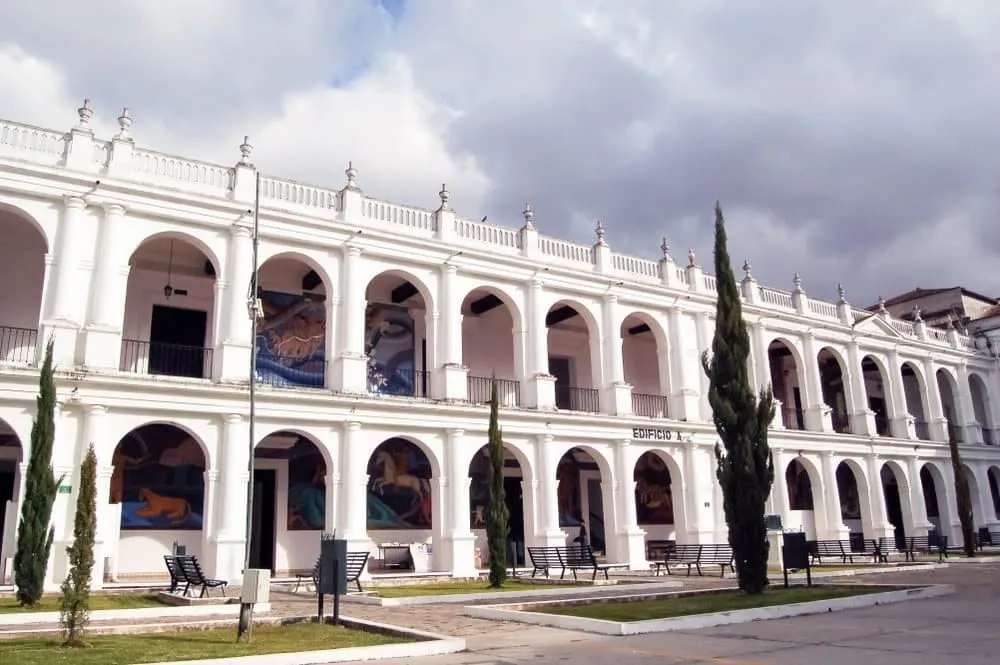 Municipal Palace arcades beside the San Cristobal zocalo