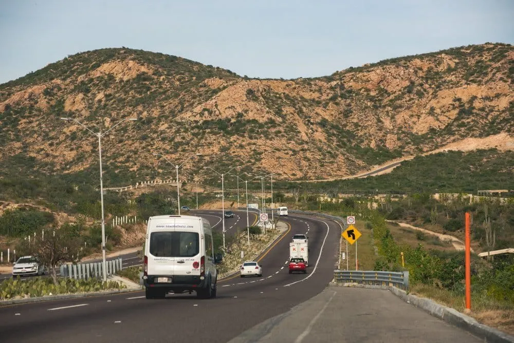 Los Cabos corridor highway scenery between San Jose del Cabo and Cabo San Lucas