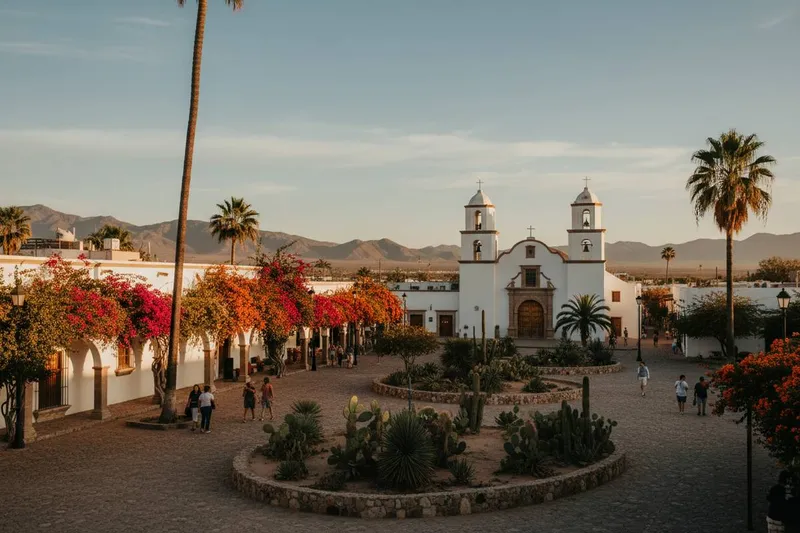 San Jose del Cabo Art District street during warm May weather