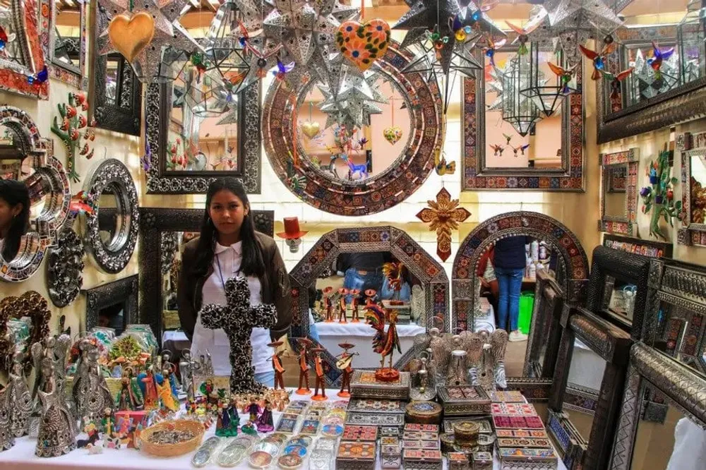 Artisan craft fair and gallery exhibition at Fábrica La Aurora former factory complex in San Miguel de Allende