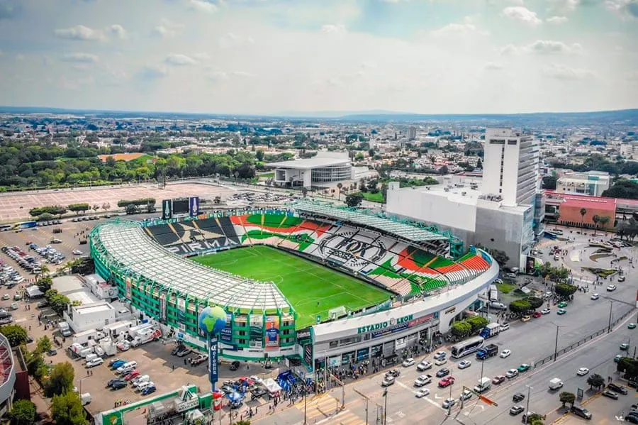 Nou Camp stadium stands for Club León soccer matches