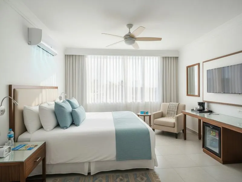 Modern hotel room near Ciudad Madero set up for a hot Gulf Coast stay